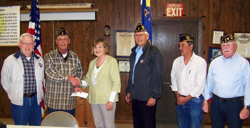 Mattapoisett's American Legion Post recently received a check from the Congregational Church for a new furnace. From left: Richard Price, Post Commander Michael Lamoureux, Judy Kennedy, Vice President Charles Soares, Adjudicator to the Post Barry Denham, and Chaplain Richard Langhoff. BY MATTHEW BERNAT